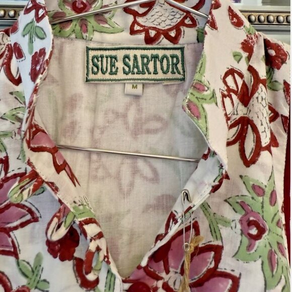 Brand new tuckernuck Sue Sartor maroon , green & white contrast print Dress - Picture 10 of 13